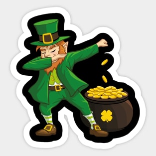 Dabbing Leprechaun St. Patricks Day Sticker